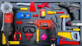 Collection of Repair Tools, Electric Drill, Electric Saw, Hammer With Wriench, Pliers, Hacksaw