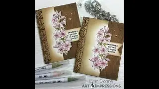 Art Impressions Vintage Lily Border Card