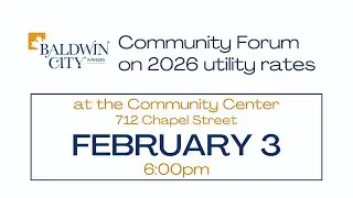 Community Forum on 2026 Electric Rates, February 3, 2026