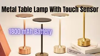 Metal Table Lamp With Touch Sensor | USB Rechargeable | Adjustable Colors & Brightness