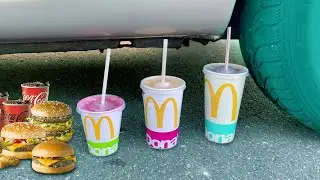 OMG crushing soft things by car mcdonald vs coca-cola || CloseUp Experiment