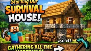 Gathering Everything for Our FIRST Survival House! | Minecraft Forever World #2