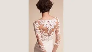 Christmas Final Deals-Lace Long Sleeved Sheath Bridal Gown-ByCouturier