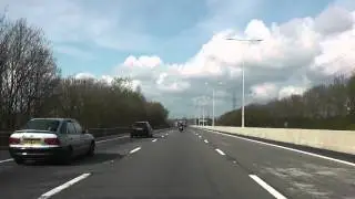 Driving On The M5 Motorway From J4 (Birmingham SW) To J3 (Birmingham West & Central), England