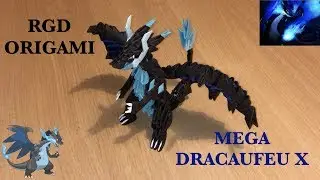 COMMENT FAIRE MÉGA DRACAUFEU X EN ORIGAMI 3D ? ( ORIGAMI 3D POKÉMON ) [ TUTORIEL ]