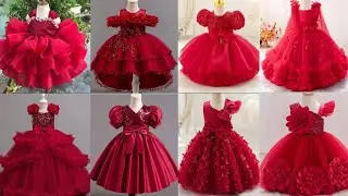 Trendy Baby Girl Red Frock Gown Designs |NetFrock design and Gown design for Baby Girls Kids dresses