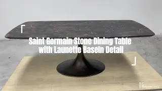 Housegent Saint Germain Stone Dining Table with Launette Base