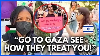 Women BLASTS Queers For Palestine &ldquo;They&rsquo;d Throw You Off a roof In Gaza!&rdquo;