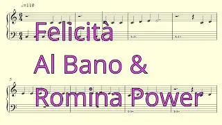 Felicità - Al Bano Romina - Easy Piano Sheet Music Free (with Letters)