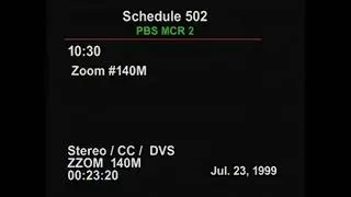 Zoom Slate/Funding (July 23, 1999) [PBS Satellite Feed]