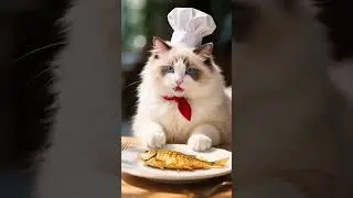 cat cooking fish.😔😔😔😔😔