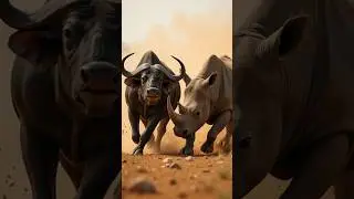 Epic fights | Bull vs Rhino | The Strongest Herbivore (Elephant, buffalo, horse)