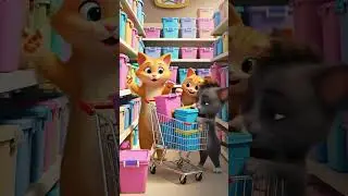 Cute Cat Family Shopping for Kitchenware 🍳😻