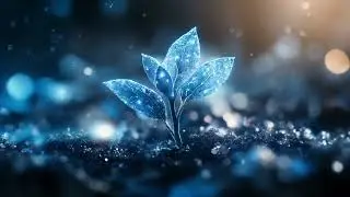 Peaceful Meditation Music | Soothing Blue Aura with Growing Leaf & Sparkling Energy