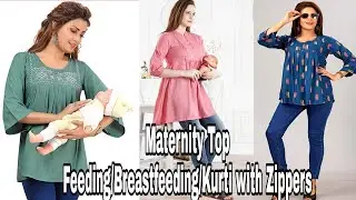 Maternity Feeding Short Kurti/Feeding/Breastfeeding/Kurti/Kurta/Dress/with Zippers/