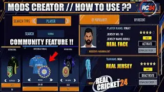 Real Cricket 24 Mod Creator | How To Use Community Feature In Rc 24 | Real Face Jersey