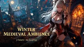 Quiet Courtyard After Midnight ❄️ | Winter Tavern Music
