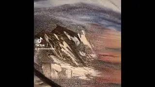 Underveies, sj&oslash; og himmel med oljemaling