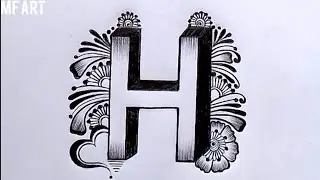 3d Drawing letter H on paper|How to write easy art for beginners|Pencil Drawing|beautiful H drawing|