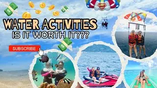 Boracay Island Water Activities. Parasailing, Jet Ski, Crystal kayak, helmet diving.