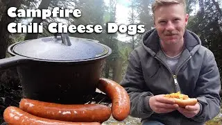 MOUTH WATERING Chili Cheese Dogs l ASMR Campfire Cooking and Nature Sounds