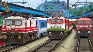 WAP5 CROSSING THREE SPEED RUNNING TRAINS | BUMPY RAILROAD | Train Simulator | Railworks | NTG GAMING