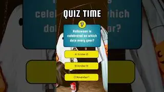 Halloween Quiz: When is Halloween Celebrated❤️👍🥰#shorts #trending #youtubeshorts #youtube #ytshorts