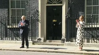 British prime minister and Clap for Carers founder clap for the NHS | AFP