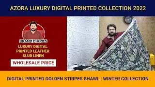 AZORA Luxury Digital Printed Leather Slub Linen | Original Brand Ladies Suits  | Factory Rates