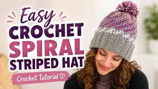 Easy Crochet Spiral Striped Hat