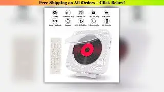 Portable CD Player Bluetooth Speaker Stereo CD Players LED Screen Wall Mountable CD Music Player