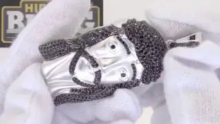 Black Micro Pave Rhodium Jesus Pendant | Platinum Jesus Piece