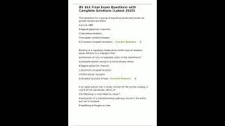BS 161 Final Exam Questions with Complete Solutions Latest 2025