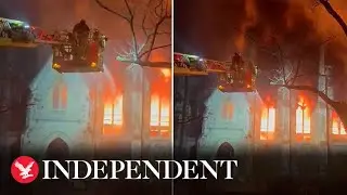 St John's Wood: London firefighters tackle blaze in historic Victorian church