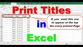 How to Print Titles in Excel