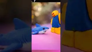 The Megalodon Shark vs Roblox Noob Clay Stop Motion Animation