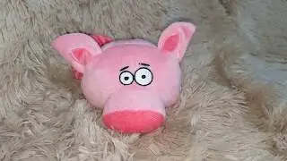Lucy Plays With Piglet Toy On The Couch