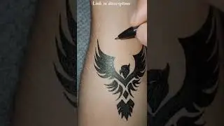 Black Eagle 🦅 temporary tattoo design on arm #shorts #ytshorts #art #tattoo #tattoolover