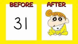 SHINCHAN ! HOW TO DRAW HIMAWARI FROM NUMBERS 31 EASY FOR BEGINNERS