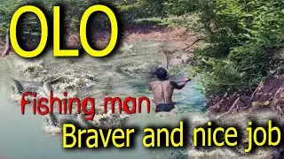 Fishingman  / Amazing Fishing alone catch fish pond behind of home.