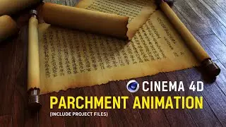 CINEMA 4D Parchment Paper Roll Animationㅣ양피지 롤 에니메이션