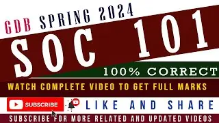 SOC101 GDB Solution 2024 / SOC101 GDB Spring 2024 Solution | GDB SOC101 Solution Spring 2024 |SOC101