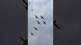 The Jersey Jerks North American T-6 Texans Flying in a Formation Above! #shorts #planespotting