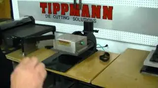 Tippmann Steel rule die cutting machine demonstration. Tippmann Clicker die cutting foam