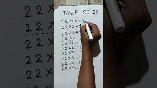 table of 22 with trick | table trick of 22 #shorts #tricks #maths #table #trending #manikemove