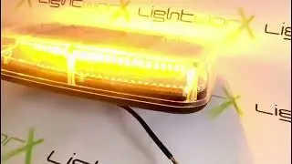 LED Minibar 12/24V, ECE R65, R10, IP56, 15 x Flash Patterns, Pole Mount, Clear Lens, Amber Light
