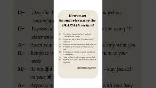 How to set boundaries using DEARMAN method? #boundaries #growthmindset #mentalhealth #healthymind