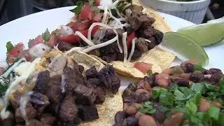 Sirloin Steak Tacos on Camp Chef Flat Top Aug 2018