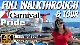 Carnival Pride Cruise Ship Full Walkthrough and Tour in 4K