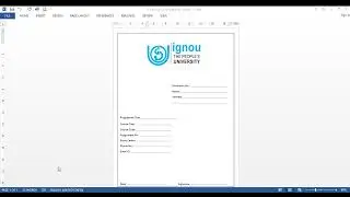 IGNOU ASSIGNMENT FIRST PAGE PDF MS WORD DOWNLOAD